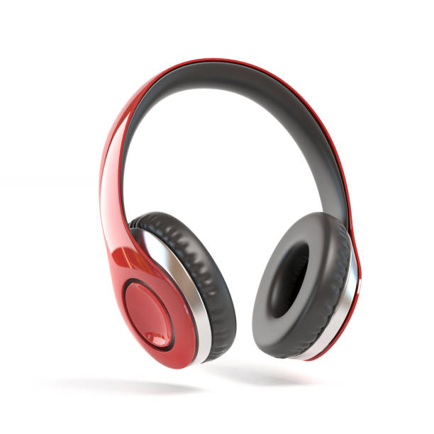 istock Red headphones isolated 3d illustration 873004114