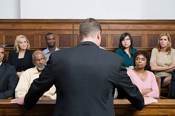 A lawyer and the jury  juror stock pictures, royalty-free photos & images