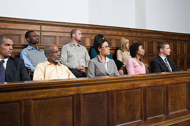 Jurors in the jury box  courtroom photos stock pictures, royalty-free photos & images