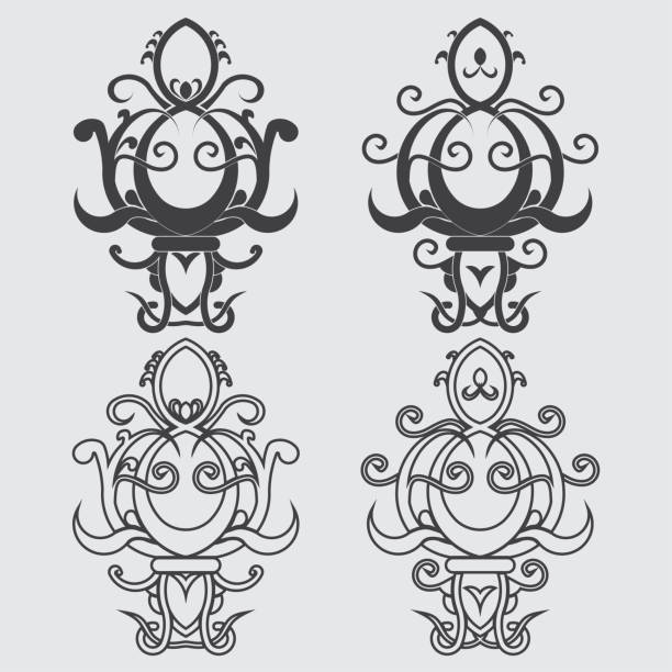 fleur-de-lis, геральдический символ королевской лилии символов для desi - coat of arms france nobility french culture stock illustrations