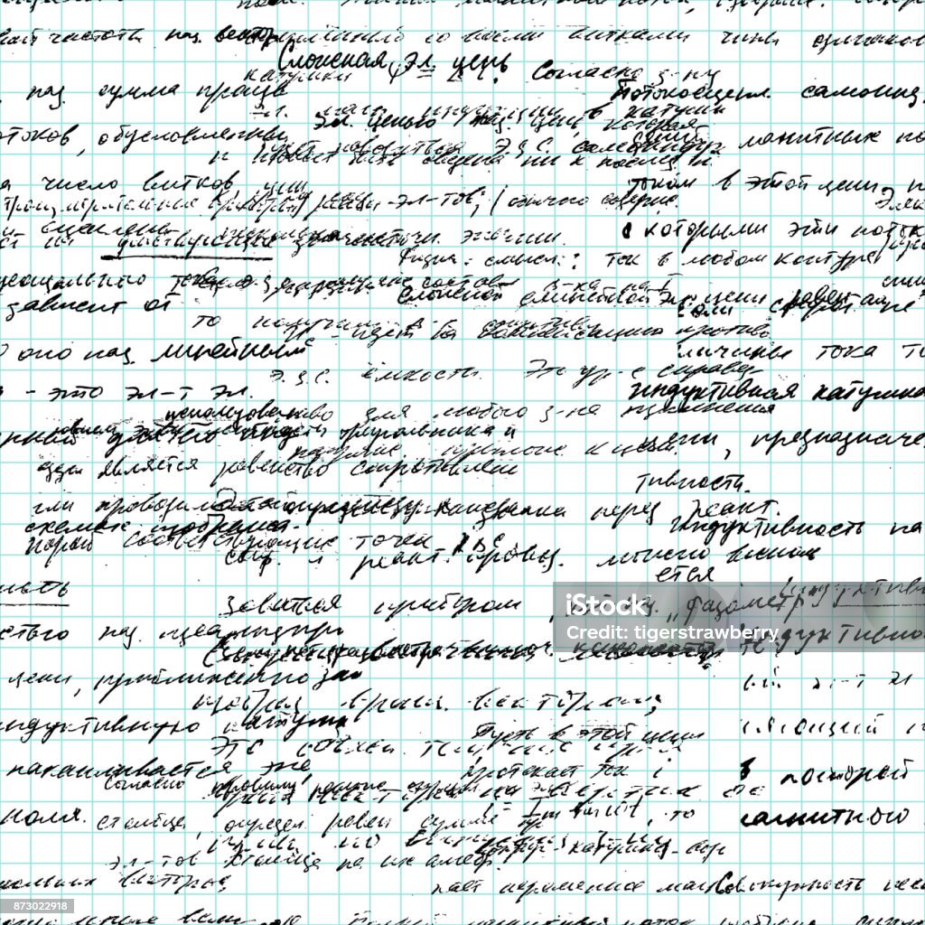 Hand Written Pattern Vector Seamless Pattern With Real Hand Written Text On Endless Copybook ...