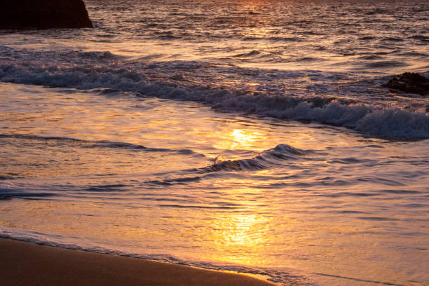 istock Ocean Waves Breaking Along San Francisco at Sunset 873030826