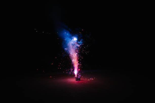 Fountain Firework During Fourth of July at Night