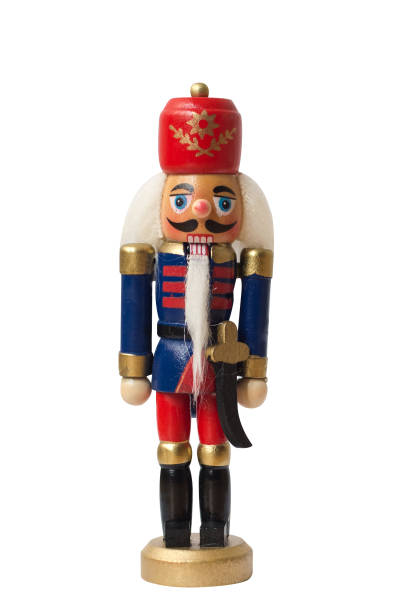 istock Christmas nutcracker toy soldier traditional figurine, Isolated on white background 873059072