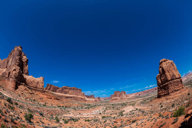 istock burning sun on sandstone mountain and desert landscape 873062880