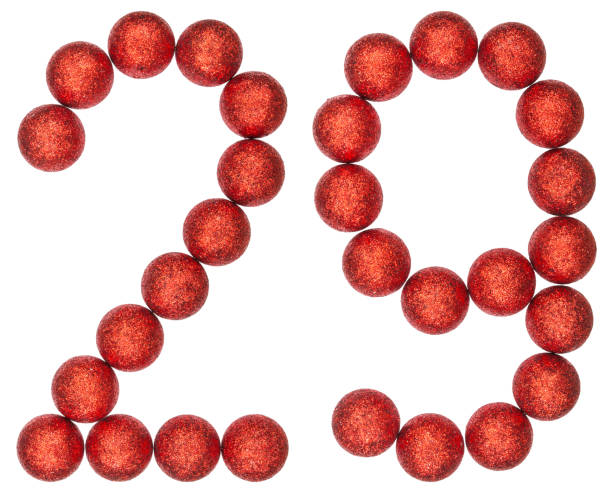 istock Numeral 29, twenty nine, from decorative balls, isolated on white background 873068556