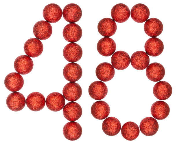 istock Numeral 48, forty eight, from decorative balls, isolated on white background 873069642