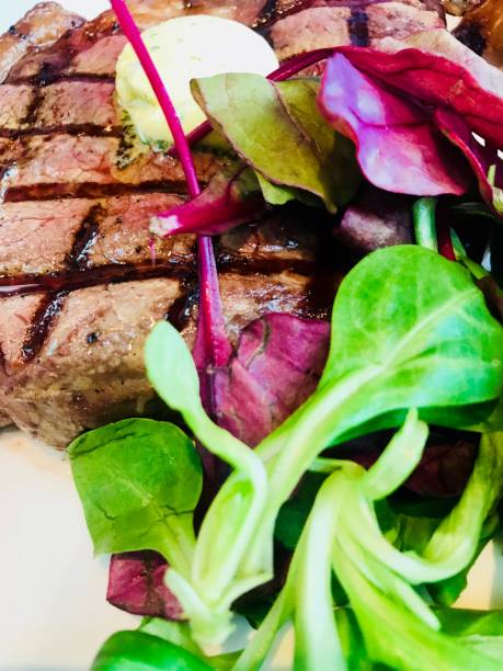Steak and salad