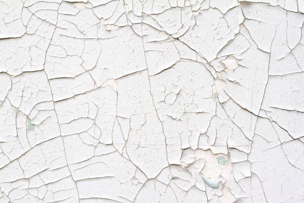 Old Wall Background: White-Gray Texture with Cracks stock photo