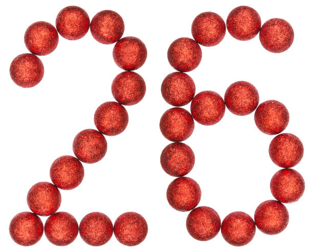 istock Numeral 26, twenty six, from decorative balls, isolated on white background 873078360