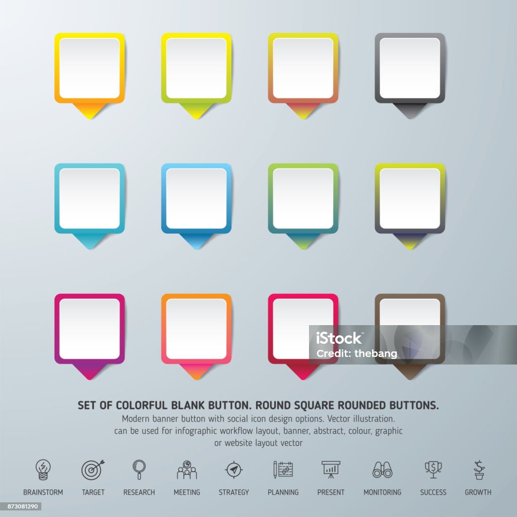 Edit Button Rounded Square Round Square Rounded Buttons Set Stock Illustration - Download Image ...