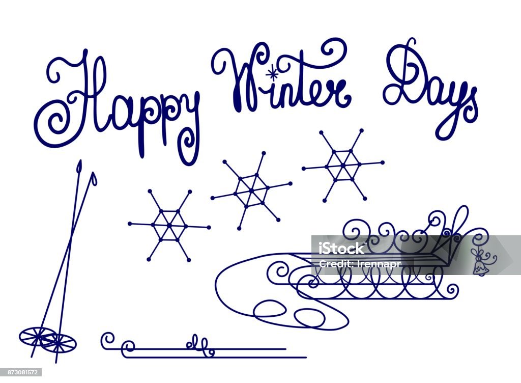 Winterin Cursive Vector Of Hand Cursive Writing Letters Written Phrase As Happy Winter ...