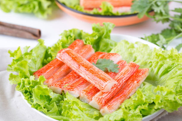 istock Closeup of red crab stick 873091392