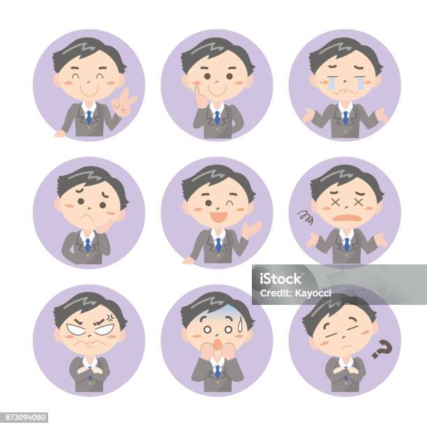 Emoji Icon Set Employee Stock Illustration - Download Image Now - Icon Symbol, Emoticon, Facial Expression