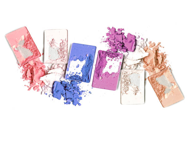 istock Closeup of blush and multicolor crushed eye-shadows on white background 873098958