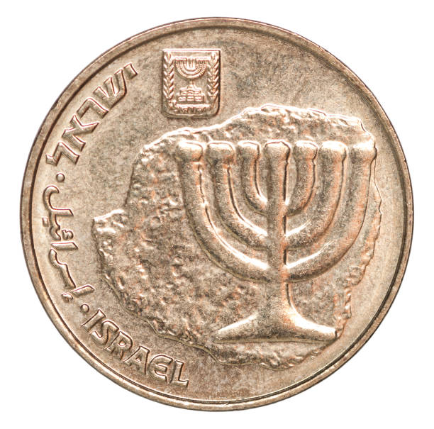 Coin Israel agorot Coin ten Israeli agorot isolated on white background israeli coin stock pictures, royalty-free photos & images