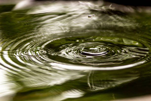 istock Water drops and wave falling into the water, Natural and peaceful concept 873104806