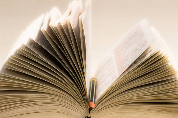 istock Pencil on open book, in the school year show intent to study and education concept 873107422