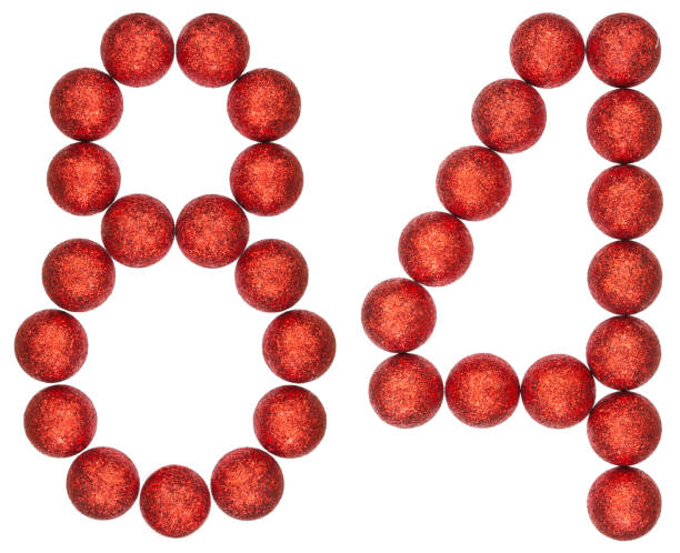 istock Numeral 84, eighty four, from decorative balls, isolated on white background 873108424