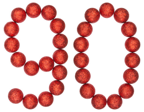 istock Numeral 90, ninety, from decorative balls, isolated on white background 873110878