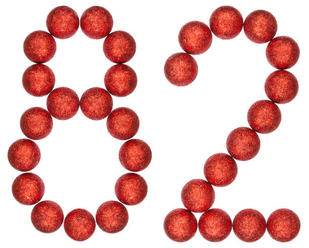 istock Numeral 82, eighty two, from decorative balls, isolated on white background 873114702