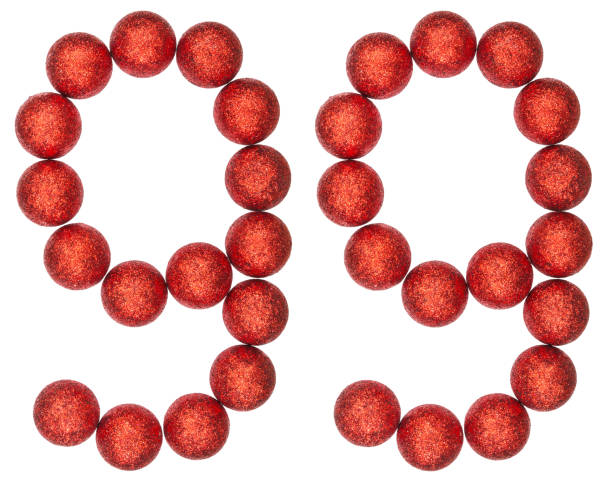 istock Numeral 99, ninety nine, from decorative balls, isolated on white background 873114920