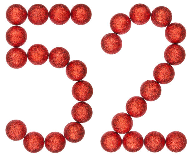 istock Numeral 52, fifty two, from decorative balls, isolated on white background 873118912