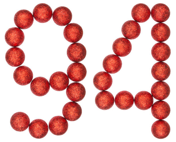 istock Numeral 94, ninety four, from decorative balls, isolated on white background 873122148