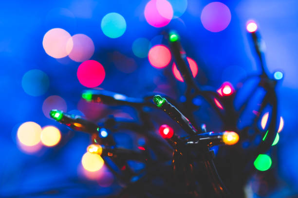 istock Colorful Christmas lights with some bokeh in background 873126898