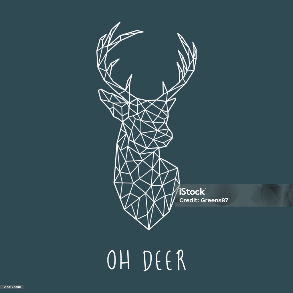 Tête polygonale du cerf scandinaves. Illustration vectorielle moderne. - clipart vectoriel de Famille du cerf libre de droits