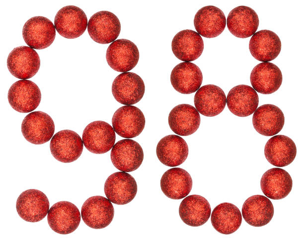 istock Numeral 98, ninety eight, from decorative balls, isolated on white background 873127494