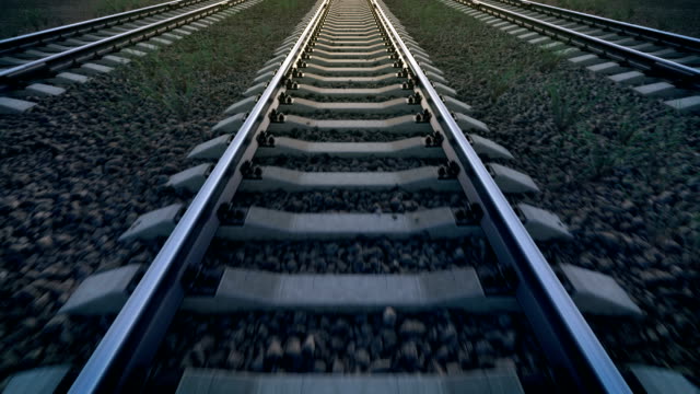 Railroad, forward loop, 3D animation