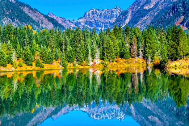 istock Gold Lake Reflection Mt Chikamin Peak Snoqualme Pass Washington 873134640