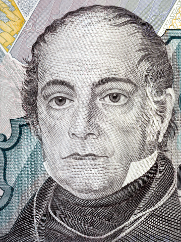 Andres Bello portrait from Venezuelan money