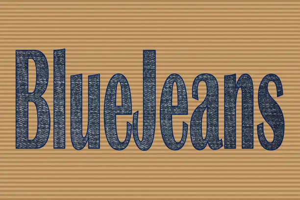 Bluejeans  Text message on a jeans fabric