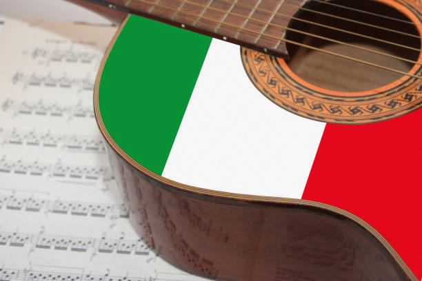 chitarra acustica - italian music immagine foto e immagini stock
