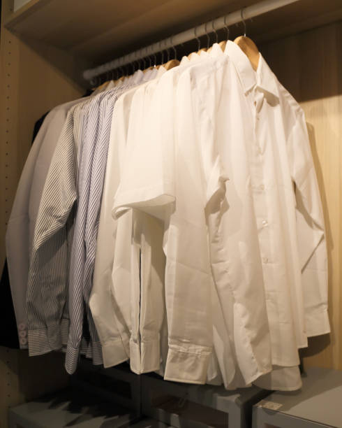 A few pieces of men's shirts stock photo