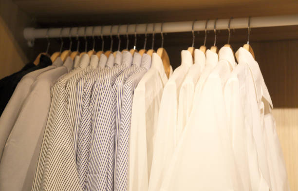 A few pieces of men's shirts stock photo