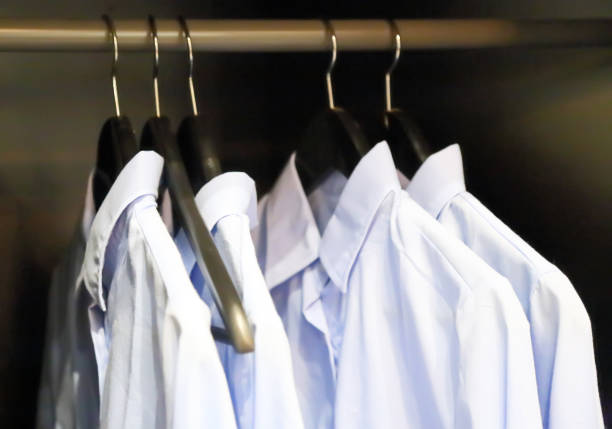 A few pieces of men's shirts stock photo