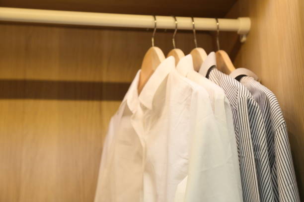 A few pieces of men's shirts stock photo