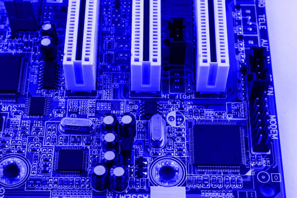 istock PCI connector slot in motherboard PC toned macro 873157138