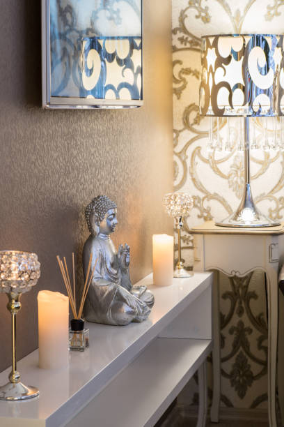 istock Statue of Buddha. Decoration in modern interior. 873163986