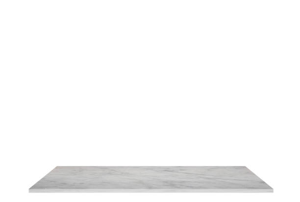 istock white  top marble shelf and stone floor  texture background, can be used display product 873165464