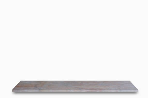 istock white  top marble shelf and stone floor  texture background, can be used display product 873167432