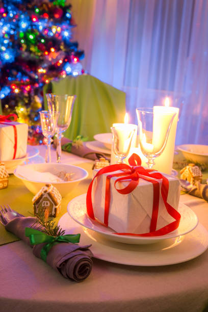 istock Enjoy you Christmas table setting for Christmas in evening 873169458