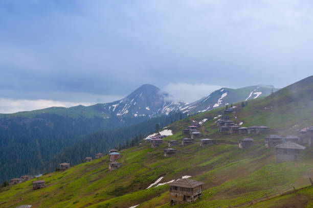 istock Old abandoned mountain village, in the mist 873170276