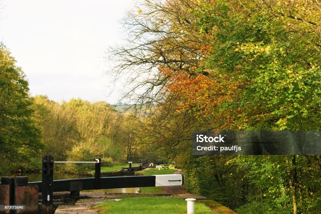 Marple Canal. An image of Locks on the Marple Canal. Autumn Stock Photo