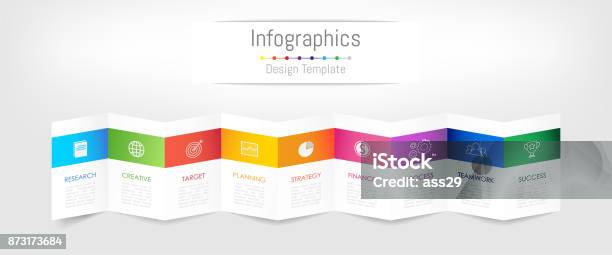 Infographic Design Elements For Your Business Data With 9 Options Parts Steps Timelines Or Processes Brochure Paper Concept Vector Illustration Stock Illustration - Download Image Now