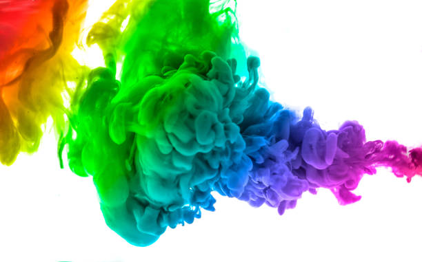 istock Acrylic colors and ink in water. Abstract frame background. Isolated on white 873176928