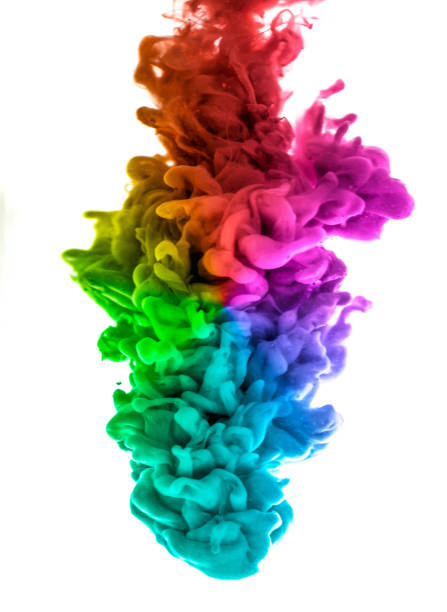 istock Acrylic colors and ink in water. Abstract frame background. Isolated on white 873177006